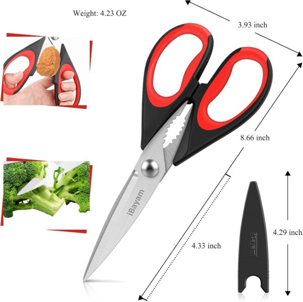 iBayam Kitchen Scissors All Purpose Heavy Duty Meat Poultry Shears - Image 3