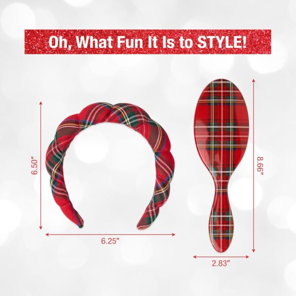 CONAIR Spa Tartan Headband & Detangle Cushion Brush - Image 6