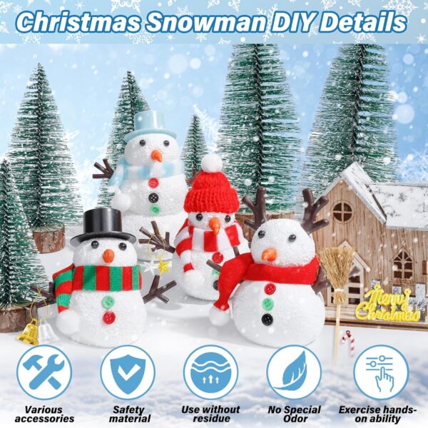 Christmas Craft Snowman Kit, 3 Pack DIY Snowman Craft Kit for Kids, Build a Snowman Indoor - Image 2