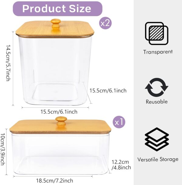 Laundry Pods Container,Clear Laundry Detergent Powder Storage Containers,Laundry Room Organization Containers with Wooden Lids & Labels,Laundry - Image 2